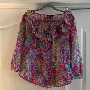 Ralph Lauren multi color Paisley Blouse